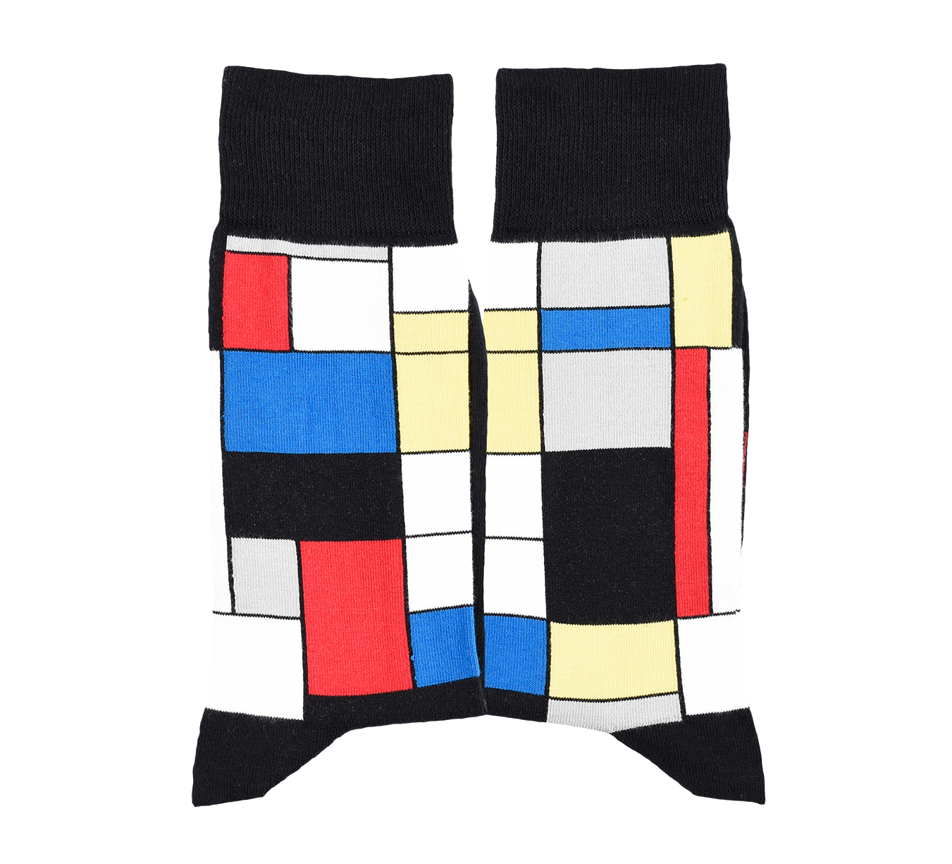 Composizione di Piet Mondrian con rosso, blu e giallo