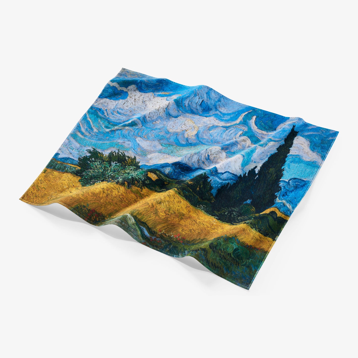 Vincent van Gogh - tea towel - wheat field with cypress